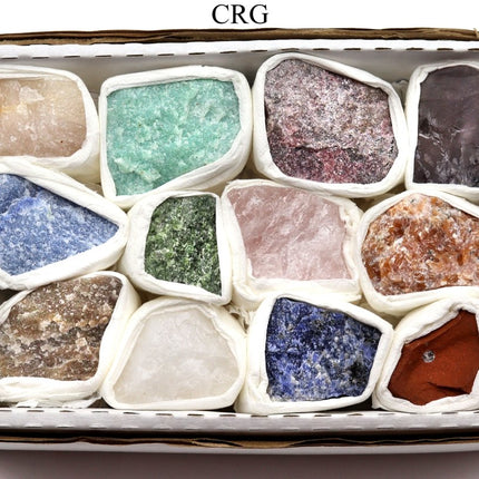 Brazilian Rough Mixed Minerals / 12 PC. FLAT - Crystal River Gems