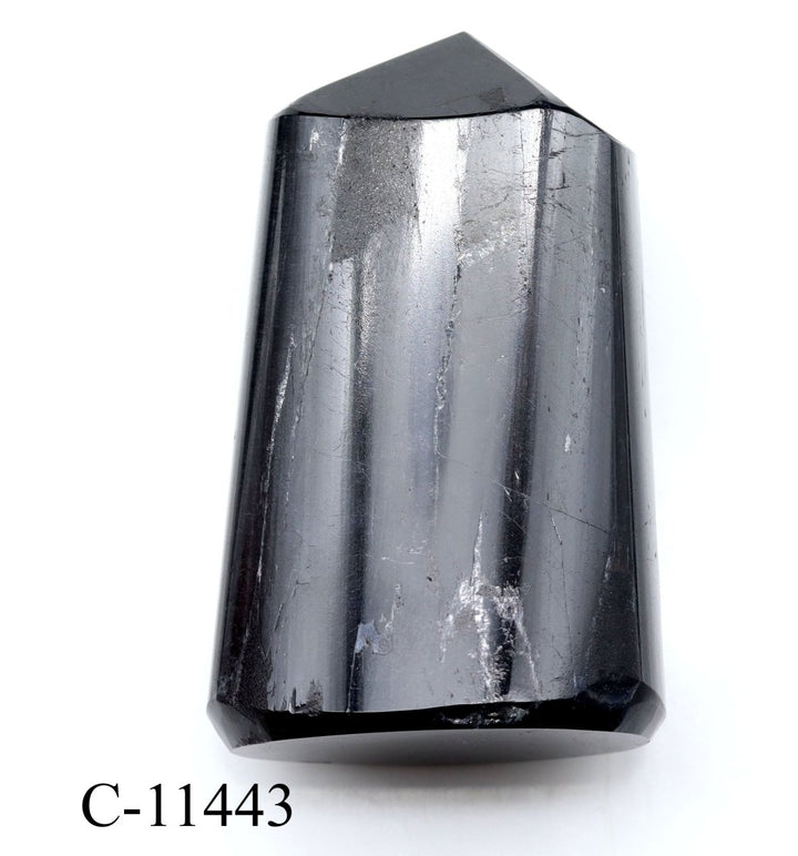 C - 11443 Black Tourmaline Full Polished Tower 8.7oz.Crystal River Gems