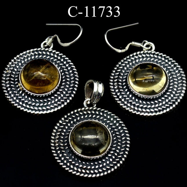 C-11733 Citrine 925 Sterling Silver Jewelry Lot