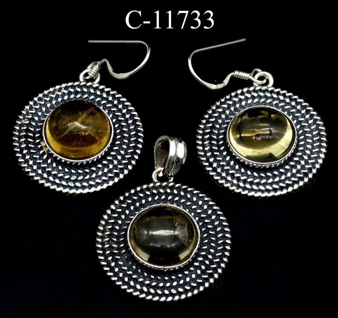 C-11733 Citrine 925 Sterling Silver Jewelry Lot