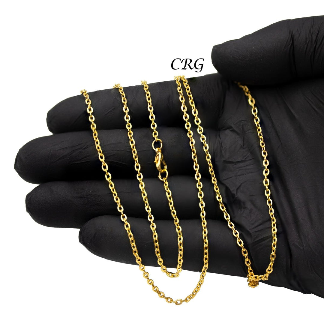 36" Gold Link 2.5mm Necklace Chain with Lobster Clasp