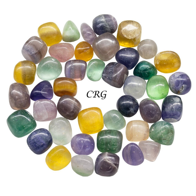 1 Kilo Lot. Multicolor Fluorite Tumbled 20 - 40mm - Crystal River Gems