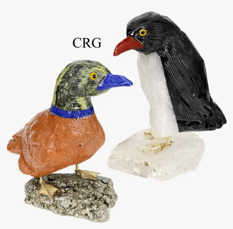 4 PIECE LOT - Peru Carved Bird on Base / 8CM AvgCrystal River Gems