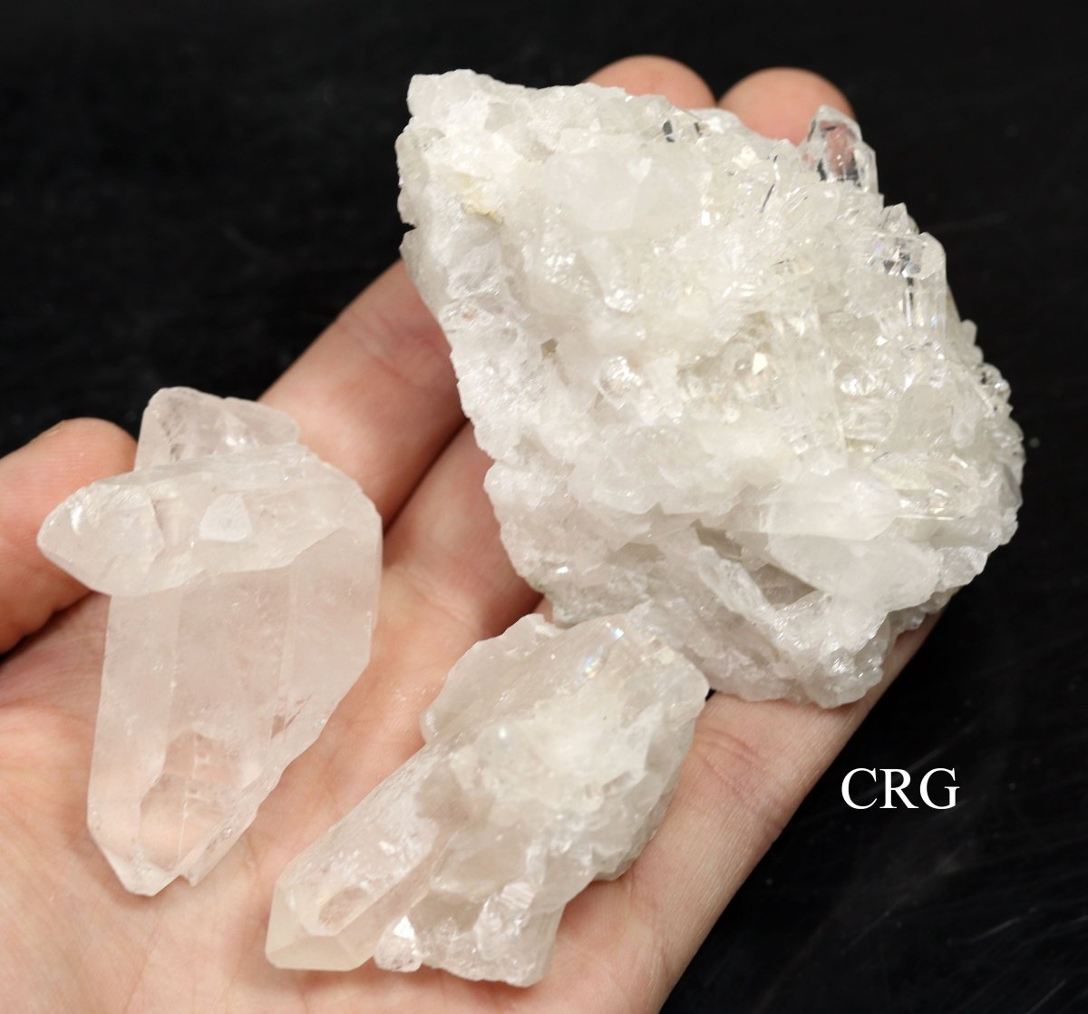 Translucent Riber Quartz Clear Quartz Clusters from Brazil - Full Flat - Crystal River Gems