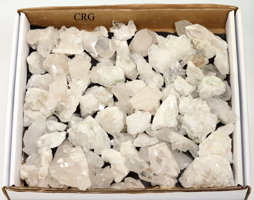 Translucent Riber Quartz Clear Quartz Clusters from Brazil - Full Flat - Crystal River Gems