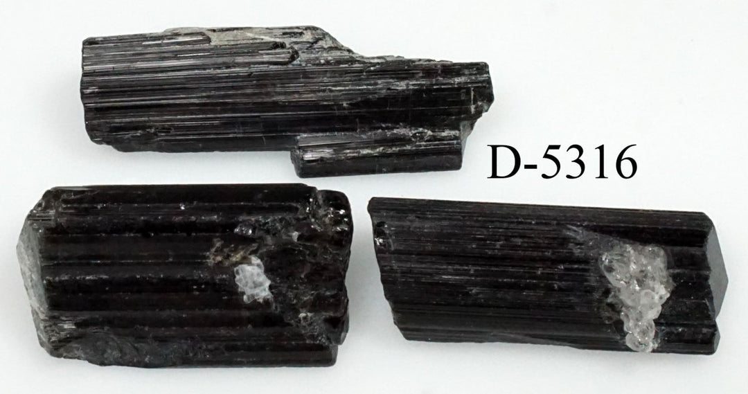 D - 5316 Raw Black Tourmaline Crystals 0.8ozCrystal River Gems