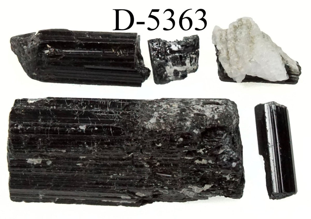 D - 5363 Raw Black Tourmaline Crystals 0.7ozCrystal River Gems