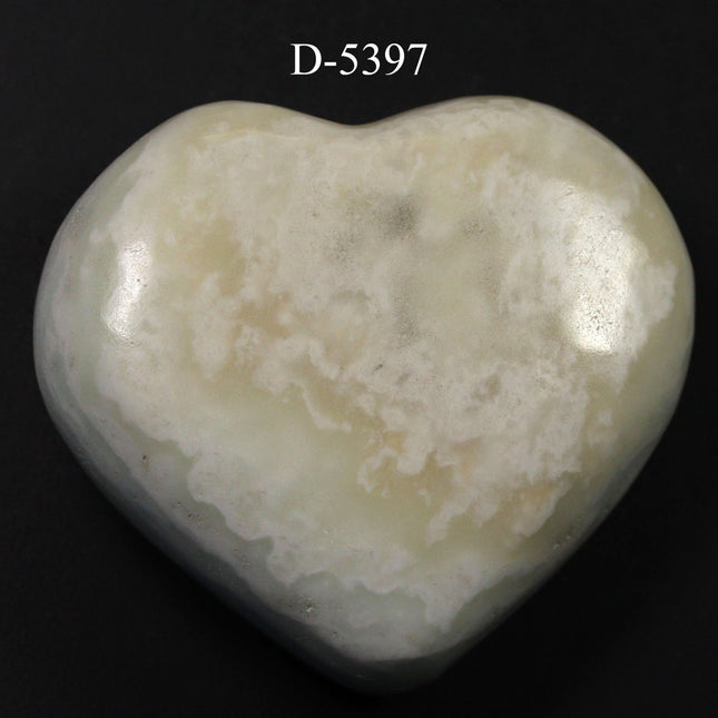 D-5397 Polished Caribbean Calcite Heart 4.87 oz. - Crystal River Gems