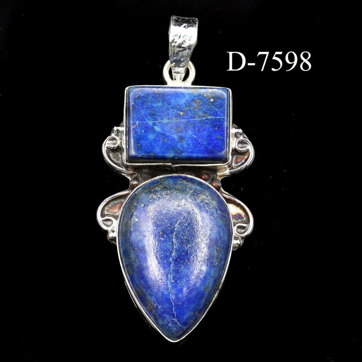 D - 7598 Lapis Lazuli 925 Sterling Silver PendantCrystal River Gems