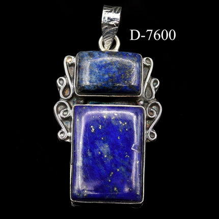 D-7600 Lapis Lazuli 925 Sterling Silver Pendant