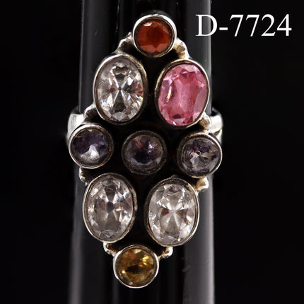 D-7724 - Multistone Sterling Silver Ring / SIZE 5