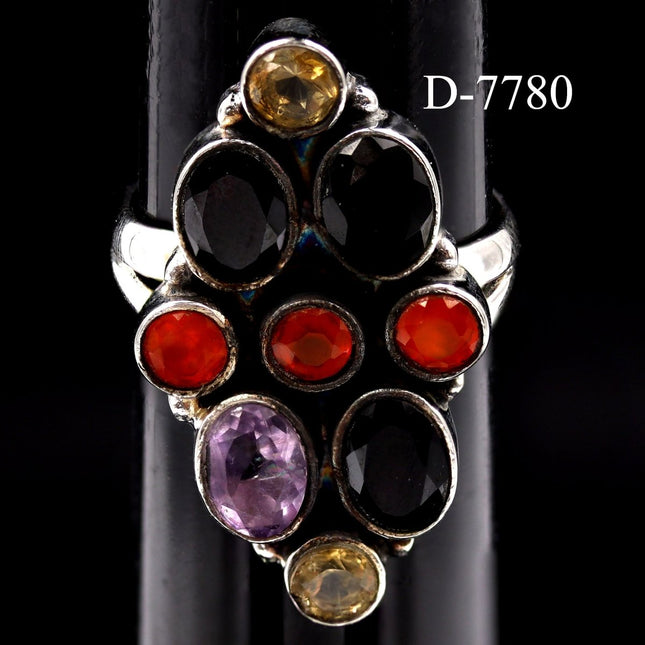 D-7780 - Multistone Sterling Silver Ring / SIZE 8 - Crystal River Gems