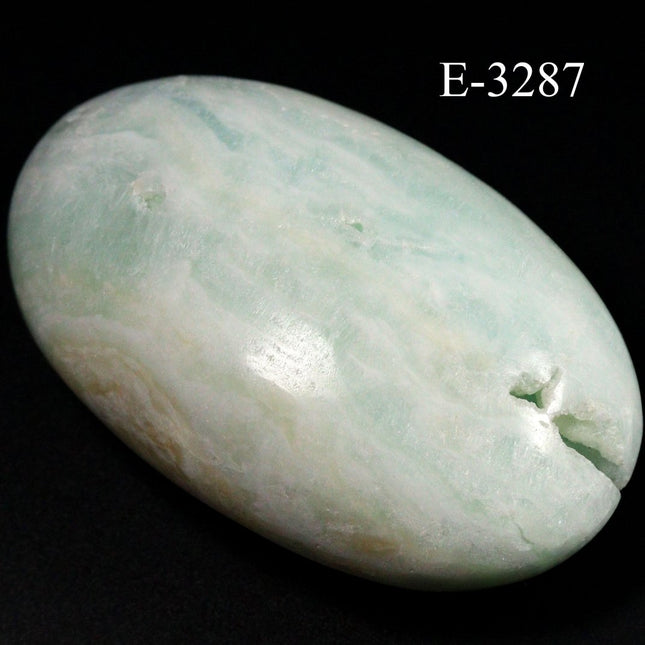 E-3287 Polished Caribbean Calcite Palm Stone -5.4 oz. - Crystal River Gems