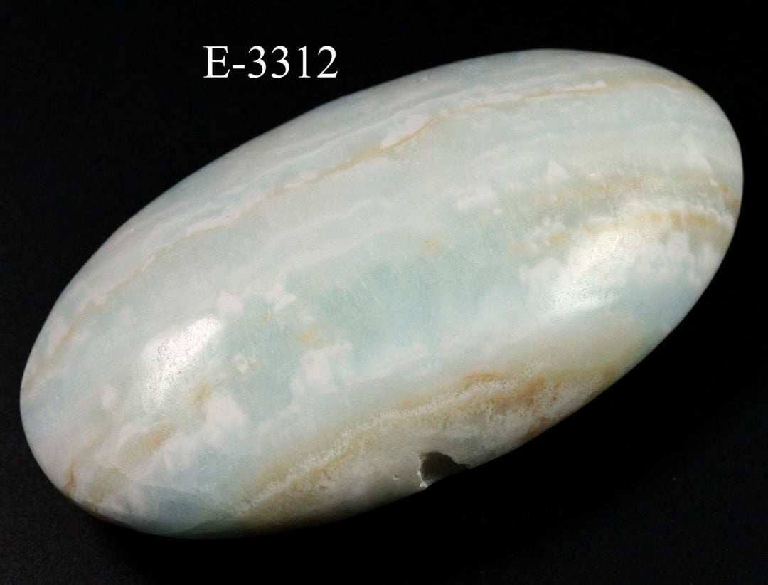 E-3312 Polished Caribbean Calcite Palm Stone -6.0 oz.