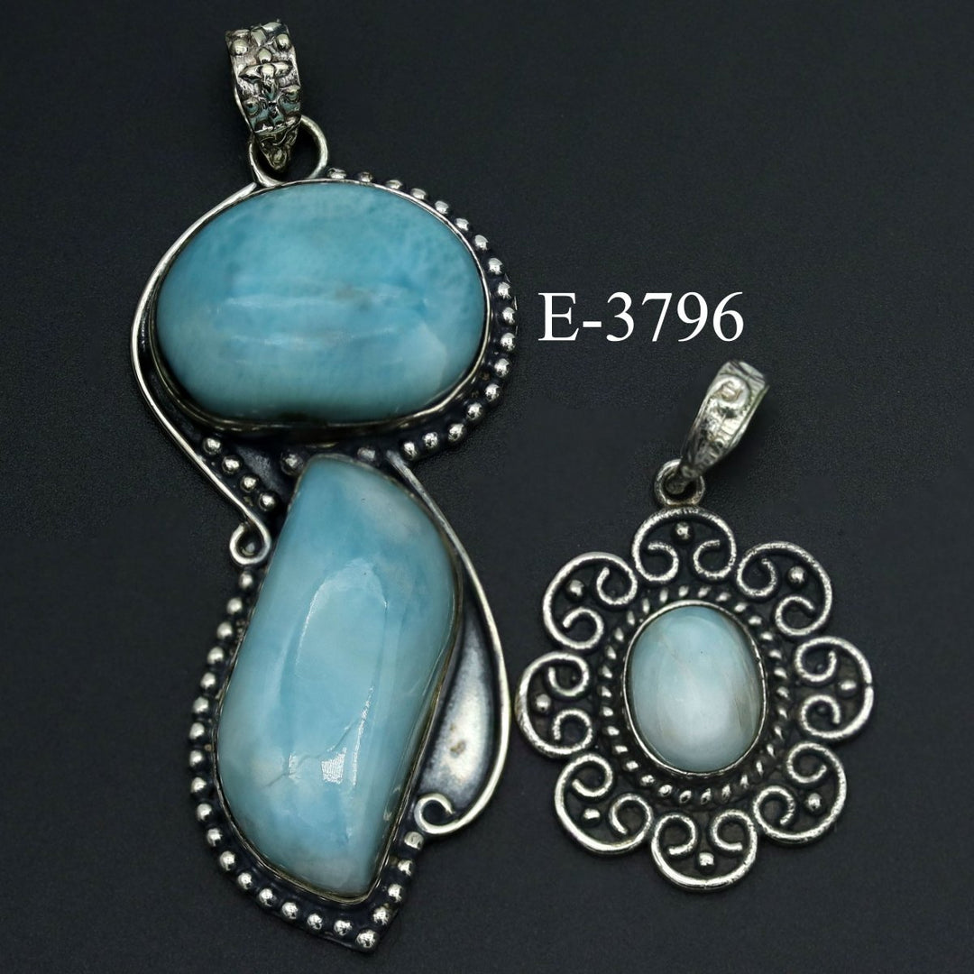 E-3796 Larimar 925 Sterling Silver Jewelry