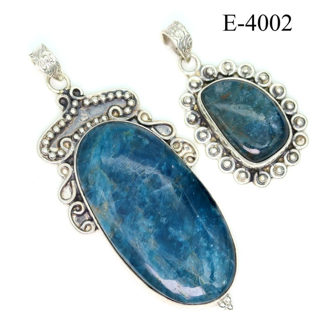 E-4002 Apatite 925 Sterling Silver Jewelry Pendants - Crystal River Gems