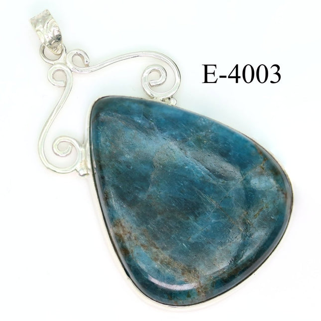 E-4003 Apatite 925 Sterling Silver Jewelry Pendant - Crystal River Gems
