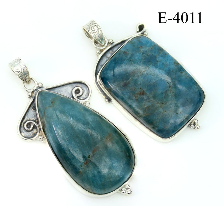 E - 4011 Apatite 925 Sterling Silver Jewelry PendantsCrystal River Gems