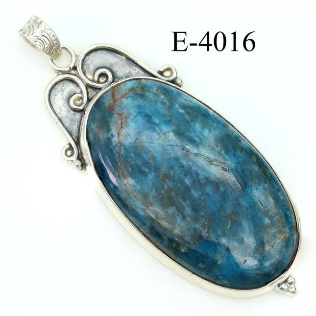 E-4016 Apatite 925 Sterling Silver Jewelry Pendant - Crystal River Gems