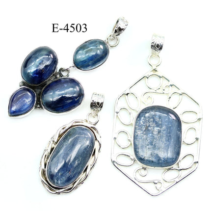 E-4503 Blue Kyanite 925 Sterling Silver Jewelry Pendants