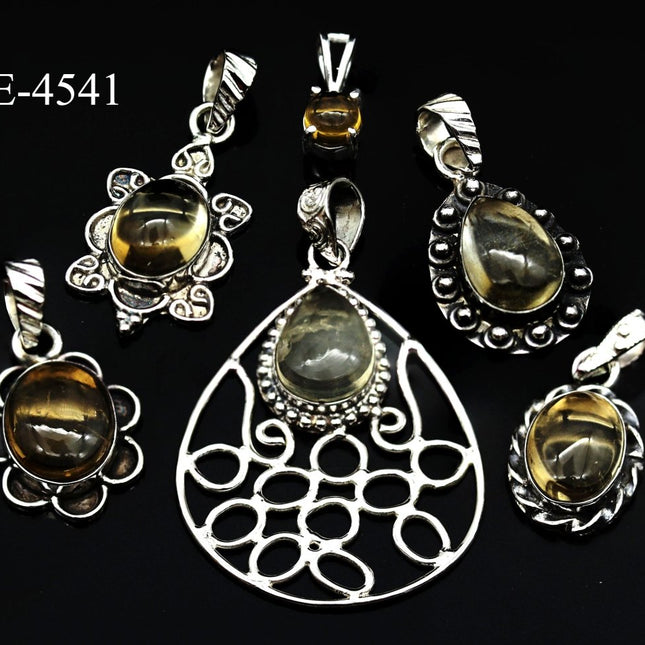 E-4541 Citrine 925 Sterling Silver Jewelry Pendants - Crystal River Gems