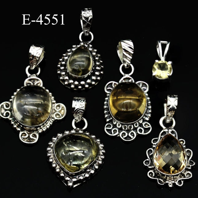 E-4551 Citrine 925 Sterling Silver Jewelry Pendants - Crystal River Gems