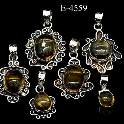 E-4559 Citrine 925 Sterling Silver Jewelry Pendants