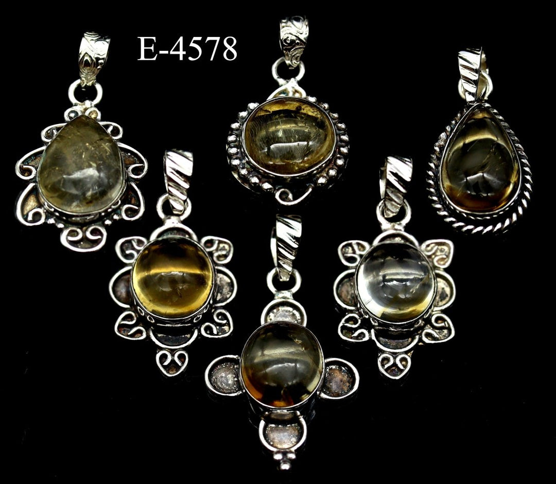 E-4578 Citrine 925 Sterling Silver Jewelry Pendants
