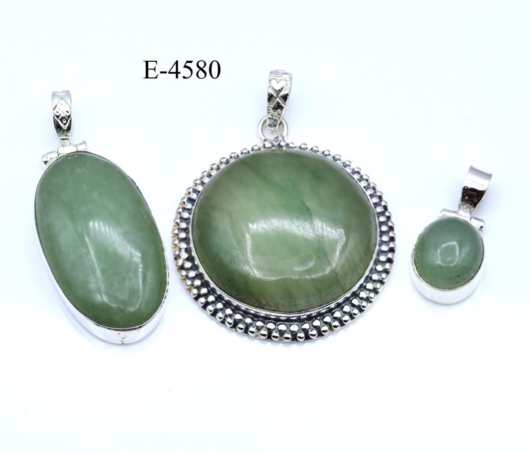 E-4580 Green Aventurine 925 Sterling Silver Jewelry