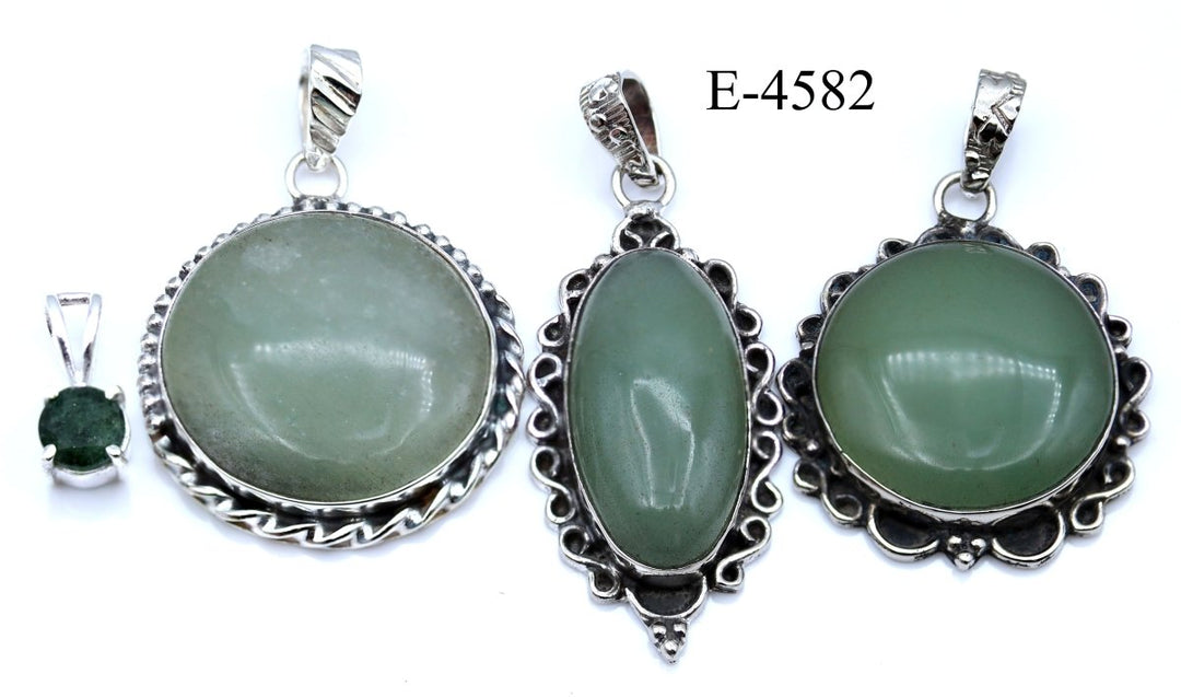 E-4582 Green Aventurine 925 Sterling Silver Jewelry