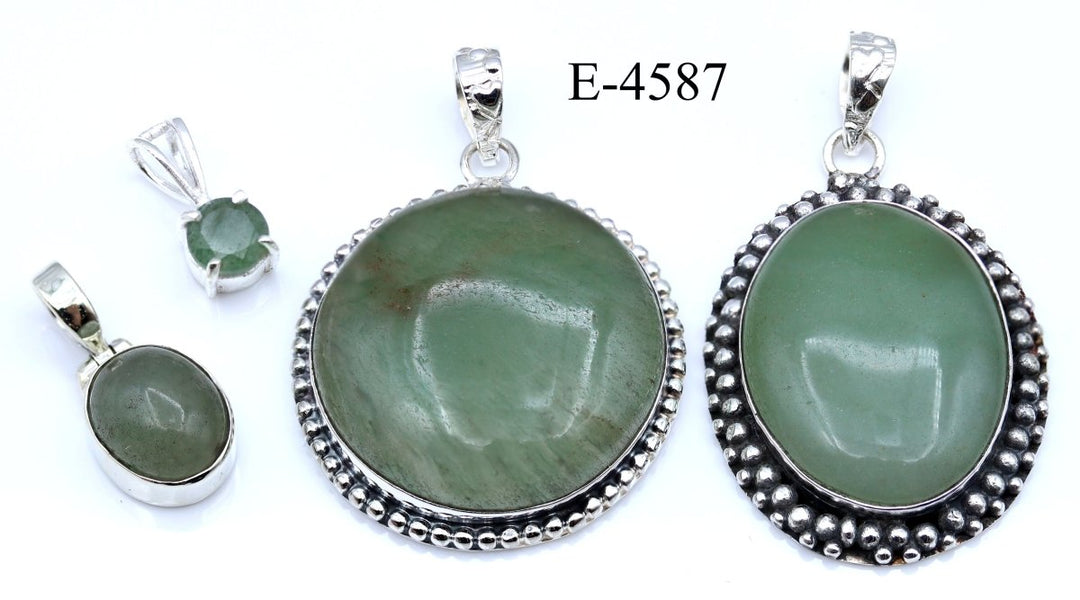 E-4587 Green Aventurine 925 Sterling Silver Jewelry