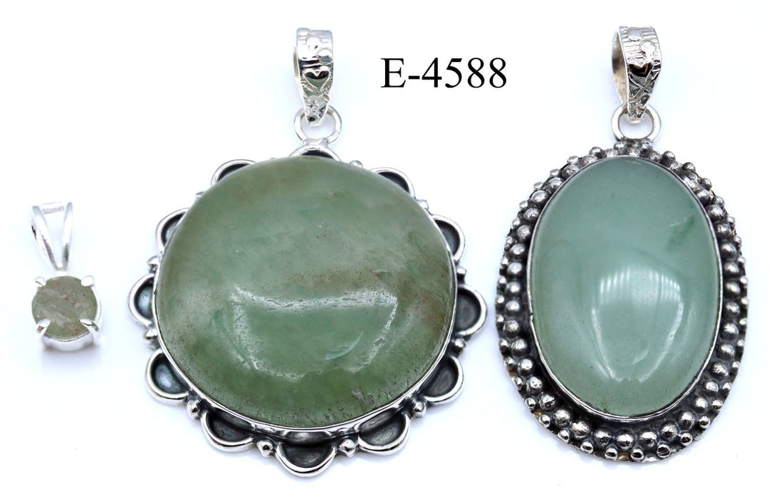 E-4588 Green Aventurine 925 Sterling Silver Jewelry