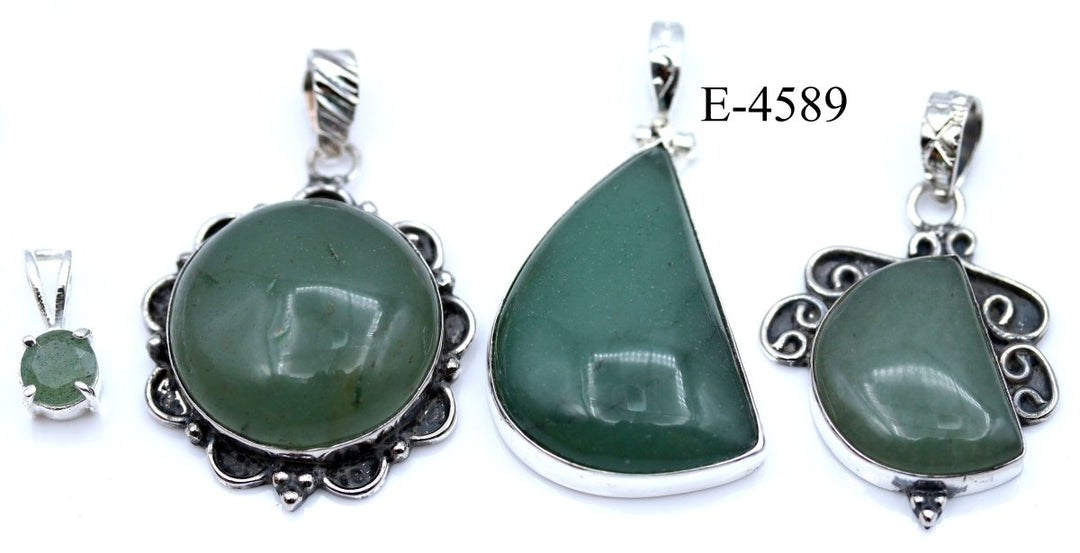E-4589 Green Aventurine 925 Sterling Silver Jewelry