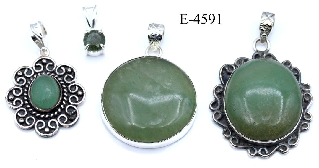 E-4591 Green Aventurine 925 Sterling Silver Jewelry