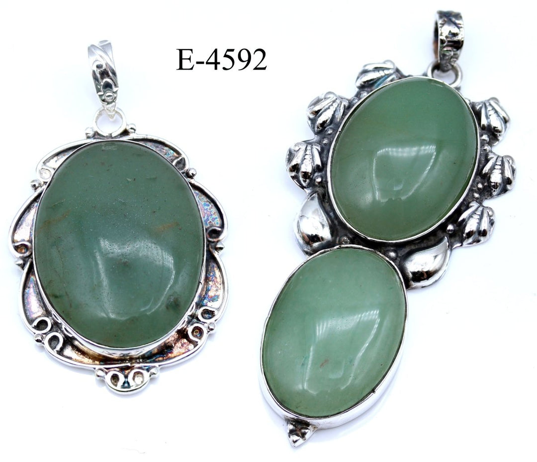 E-4592 Green Aventurine 925 Sterling Silver Jewelry