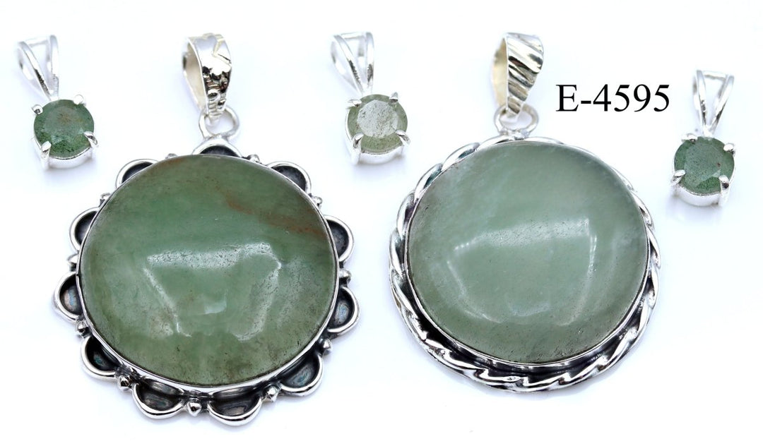 E-4595 Green Aventurine 925 Sterling Silver Jewelry