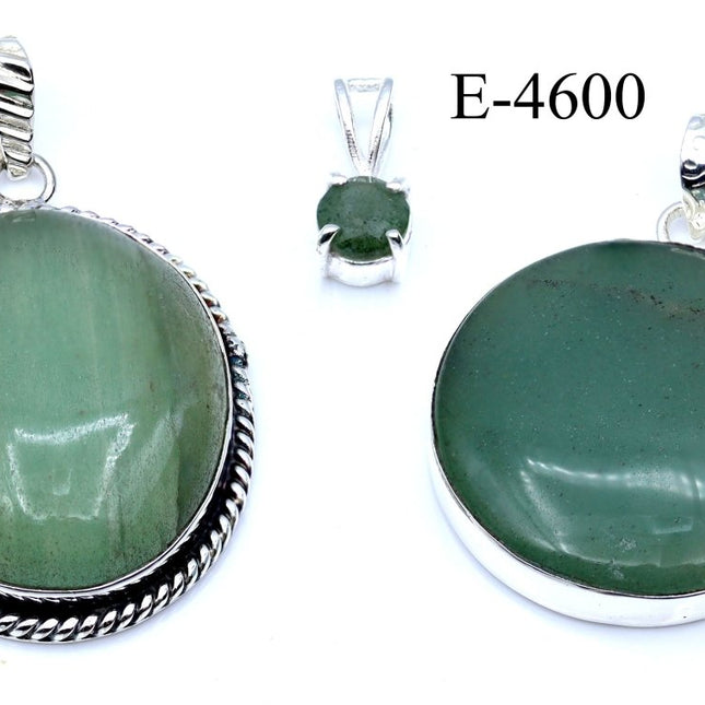 E-4600 Green Aventurine 925 Sterling Silver Jewelry