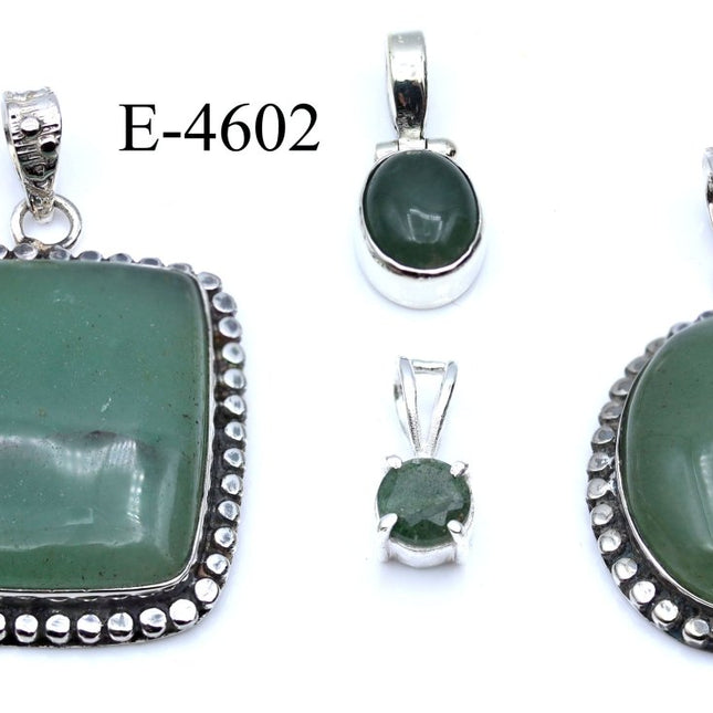 E-4602 Green Aventurine 925 Sterling Silver Jewelry