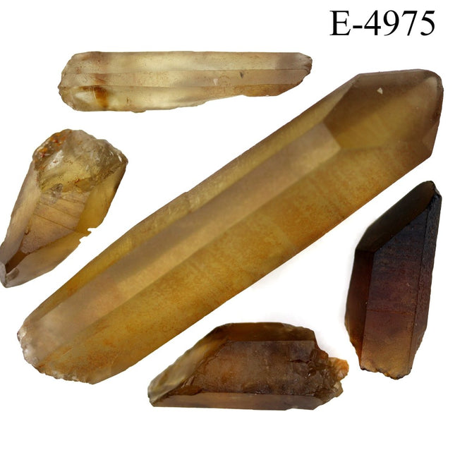 E-4975 Raw Natural Citrine Points 0.5-3.5in Avg 100 gram lot - Crystal River Gems