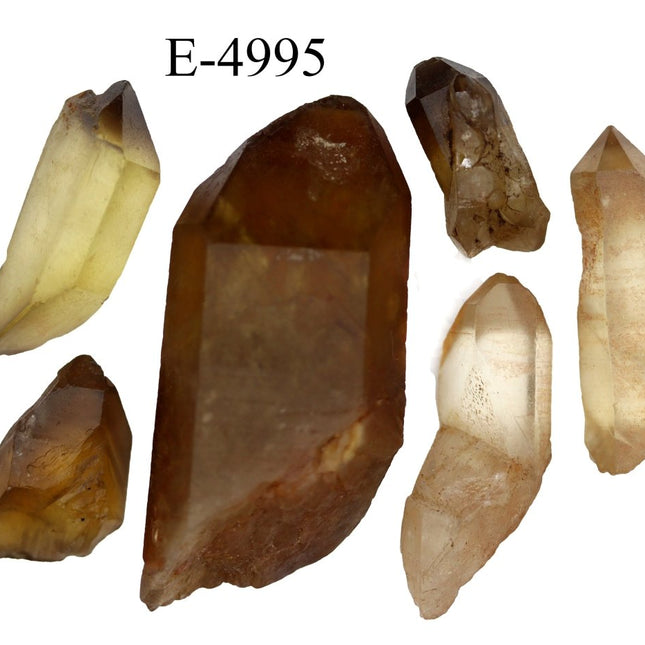 E-4995 Raw Natural Citrine Points 0.5-3.5in Avg 100 gram lot - Crystal River Gems