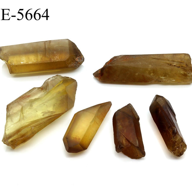 E-5664 Raw Natural Citrine Points 0.5-3.5in Avg 100 gram lot - Crystal River Gems