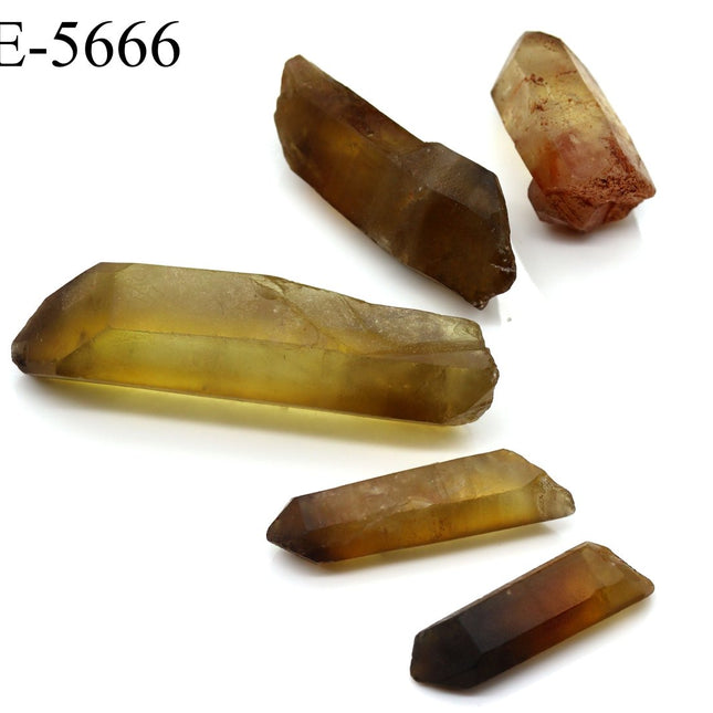 E-5666 Raw Natural Citrine Points 0.5-3.5in Avg 100 gram lot - Crystal River Gems