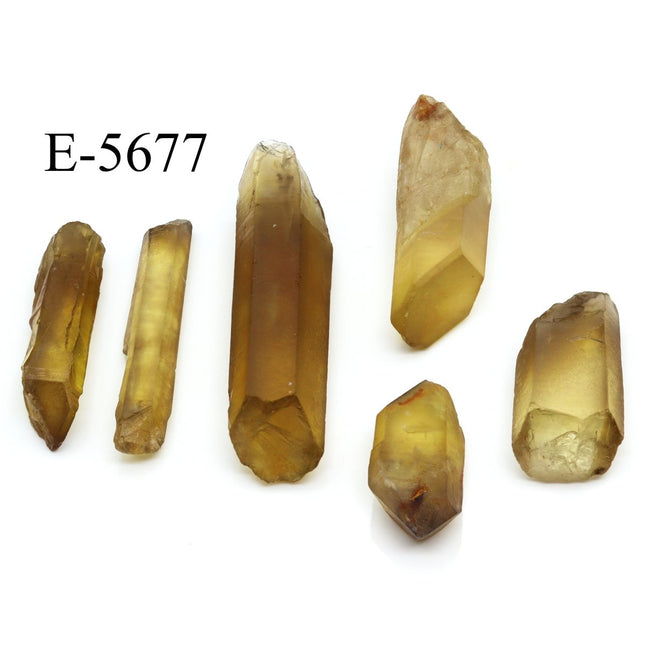 E-5677 Raw Natural Citrine Points 0.5-3.5in Avg 100 gram lot - Crystal River Gems