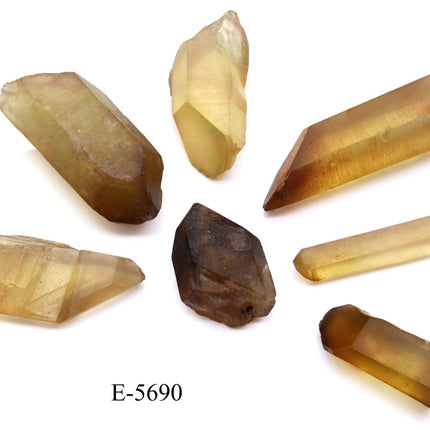 E-5690 Raw Natural Citrine Points 0.5-3.5in Avg 100 gram lot - Crystal River Gems