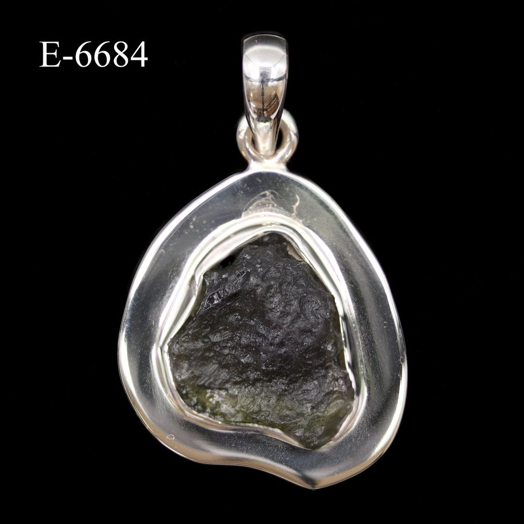 E-6684 Moldavite 925 Sterling Silver Pendant