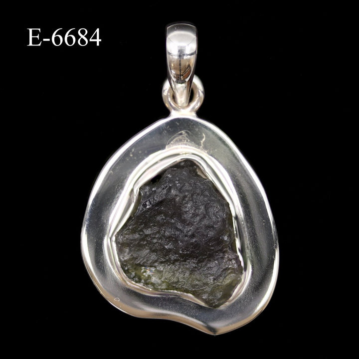 E - 6684 Moldavite 925 Sterling Silver PendantCrystal River Gems
