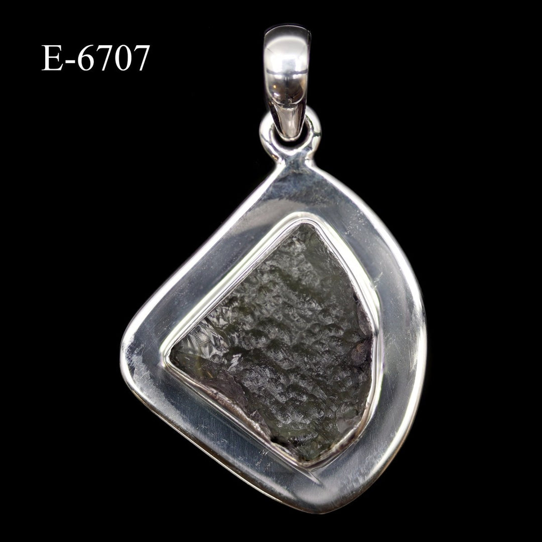 E-6707 Moldavite 925 Sterling Silver Pendant