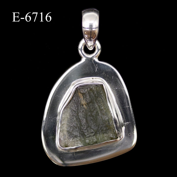 E - 6716 Moldavite 925 Sterling Silver PendantCrystal River Gems