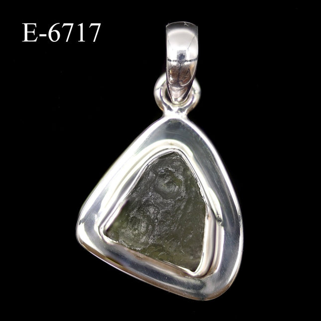 E-6717 Moldavite 925 Sterling Silver Pendant