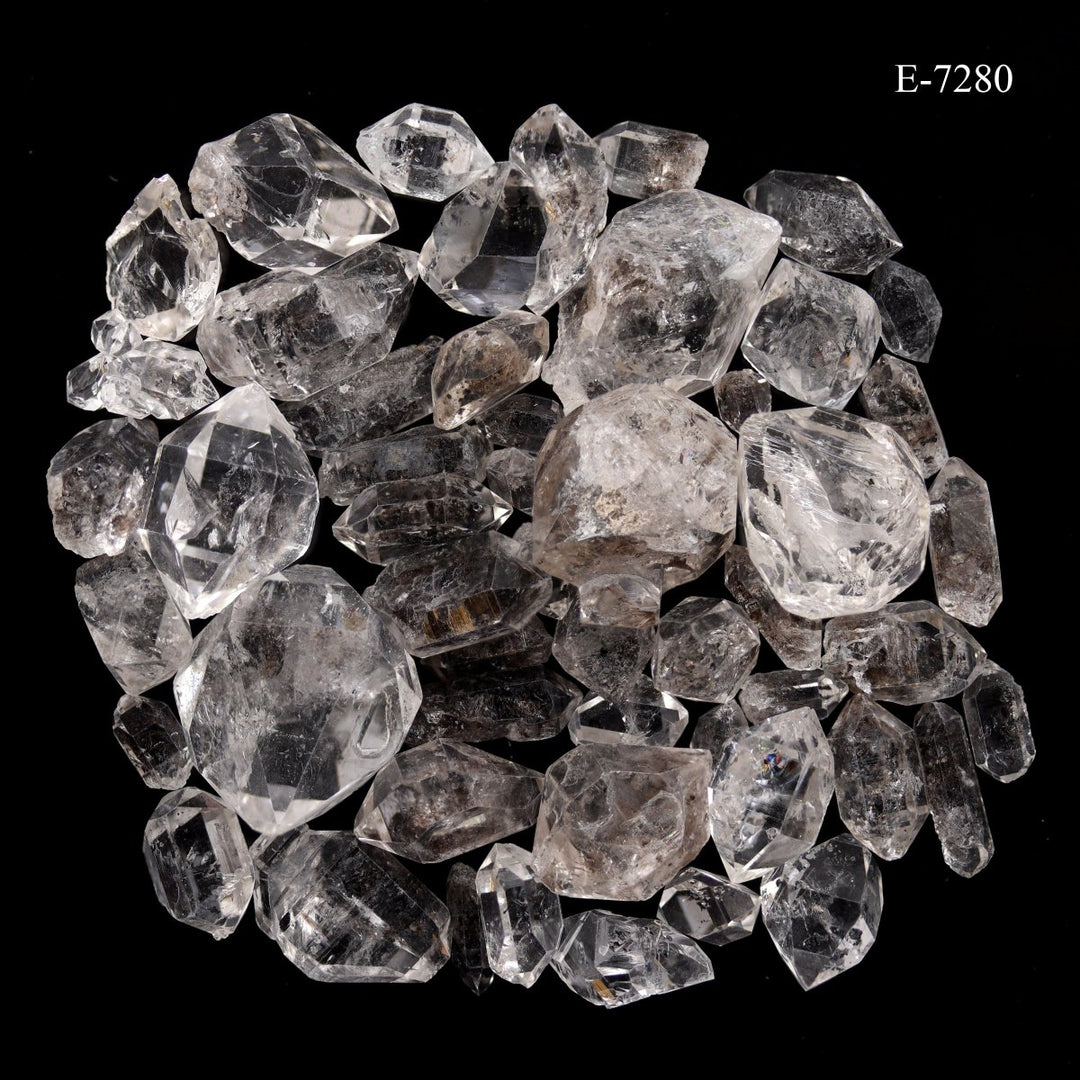 E-7280 Carbon Quartz Double Terminated Crystals - 20 gram lot